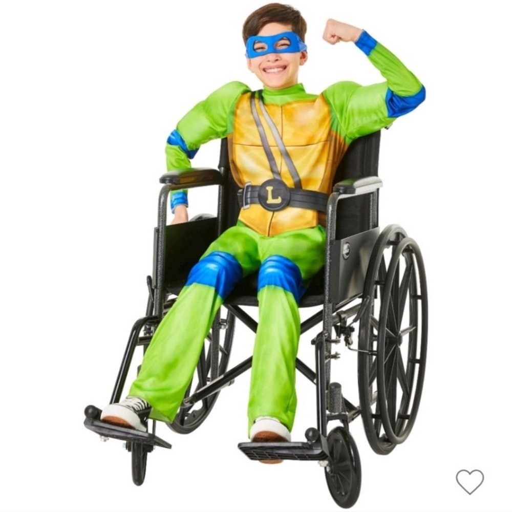 Wheelchair Ninja Turtle Costume New Size M(7-8) Adaptive Design Light Up Belt